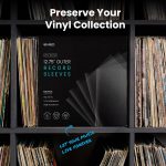 EVEO 100 Vinyl Record Sleeves Outer – Crystal Clear Outer Vinyl Sleeves LP Album Covers 12.75"x12.75" | Perfect Fit Protective 3 Mil Protection for Single & Double LPs - Archival Quality - Image 8