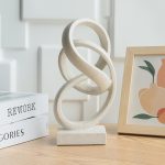 10" Modern Abstract Ribbon Decorative Sculpture, Knot Sculptures,Home Decor,Coffee Table Statues,Dining Living Room Desk Decor（White） - Image 3