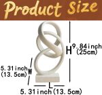 10" Modern Abstract Ribbon Decorative Sculpture, Knot Sculptures,Home Decor,Coffee Table Statues,Dining Living Room Desk Decor（White） - Image 4