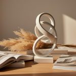 10" Modern Abstract Ribbon Decorative Sculpture, Knot Sculptures,Home Decor,Coffee Table Statues,Dining Living Room Desk Decor（White） - Image 5