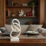 10" Modern Abstract Ribbon Decorative Sculpture, Knot Sculptures,Home Decor,Coffee Table Statues,Dining Living Room Desk Decor（White） - Image 6