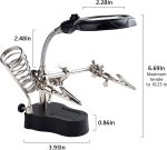 3.5X12X Helping Hands Soldering Station with LED Light & Alligator Clips | Station for Soldering, Assembly, Repair,Modeling, Hobbies and Crafts - Image 3