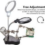 3.5X12X Helping Hands Soldering Station with LED Light & Alligator Clips | Station for Soldering, Assembly, Repair,Modeling, Hobbies and Crafts - Image 5