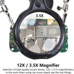 3.5X12X Helping Hands Soldering Station with LED Light & Alligator Clips | Station for Soldering, Assembly, Repair,Modeling, Hobbies and Crafts - Image 7