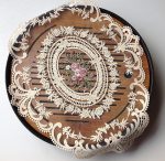 2Pack Retro Lace Placemats, French Crochet Doilies, Handmade Embroidered Table Mats, 12x16-in Beige Place Mats Cup Mat - Image 4