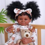 BABESIDE Reborn Baby Dolls Black Girl Bemi - 20 Inch Soft Body Realistic Baby Doll Handmade Real Life Baby Dolls with Clothes and Toy Gift for Kids Age 3+ - Image 8