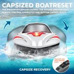 BEZGAR HJ816 18 Inch 55 KPH Big Brushless RC Boat for Adults | 55 KPH Speed & Brushless Motor; 2500mAh Battery; Waterproof Hull; Large RC Boat for Lakes; Gray - Image 7