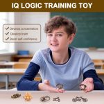 32 Pcs Brain Teaser Puzzles Set for Adults Kids – Wooden & Metal 3D IQ Game, Challenging Disentanglement Logic Puzzles, Family Party Favor Portable Travel Pouch Set - Image 5