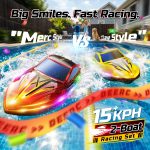 DEERC 2-Pack RC Boats for Kids, 120 Min Runtime, 7 LED Lights Mode | Capsize Recovery, Fast Remote Control Boat with 4×1200mAh Batteries, 2.4GHz Racing, Pool & Lake Toy - Image 3