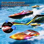 DEERC 2-Pack RC Boats for Kids, 120 Min Runtime, 7 LED Lights Mode | Capsize Recovery, Fast Remote Control Boat with 4×1200mAh Batteries, 2.4GHz Racing, Pool & Lake Toy - Image 5