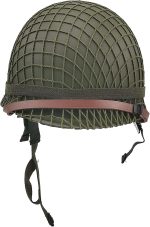 WWII US Army M1 Helmet, WW2 Gear, WW2 Helmet Metal Steel Shell Replica with Net/Canvas Chin Strap/Cat Eye Band - Image 3