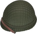 WWII US Army M1 Helmet, WW2 Gear, WW2 Helmet Metal Steel Shell Replica with Net/Canvas Chin Strap/Cat Eye Band - Image 4