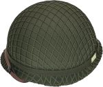 WWII US Army M1 Helmet, WW2 Gear, WW2 Helmet Metal Steel Shell Replica with Net/Canvas Chin Strap/Cat Eye Band - Image 5