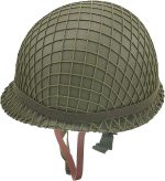 WWII US Army M1 Helmet, WW2 Gear, WW2 Helmet Metal Steel Shell Replica with Net/Canvas Chin Strap/Cat Eye Band - Image 8