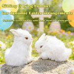 Easter Bunny Plush Figurines - 2 Piece Realistic Rabbit Stuffy for Easter Decor, Spring Basket Fillers, Home Decoration, Photoshoot Props, (White) - Image 3