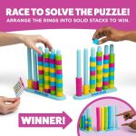 Color Stack Challenge by Relatable – A Fast-Paced Color Matching Puzzle Game for Fun Parties and Family Game Night. Includes 2 Stack Racks, 50 Challenge Cards, 80 Rings & Instructions - Image 5