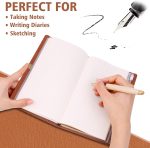 Music Lover Gifts for Women Men, Music Journal Notebook | Engraved with “Music Is What Feelings Sound Like” Quote, Refillable Leather Writing Journal for Musician, Teacher, Songwriter - Image 5