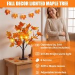 S-Union 24-inch LED Lighted Maple Tree with 6 Acorns for Thanksgiving Decorations - Image 4