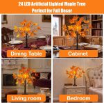 S-Union 24-inch LED Lighted Maple Tree with 6 Acorns for Thanksgiving Decorations - Image 5