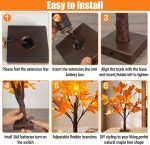 S-Union 24-inch LED Lighted Maple Tree with 6 Acorns for Thanksgiving Decorations - Image 6