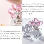 Ornalrist Crystal Pink Rose Bouquet Flower Figurine, Glass Flower Decor | Crystal Rose Gifts for Women, Glass Flower Ornaments, Valentine's Day, Mother's Day, Christmas, Gift-Boxed - Image 3