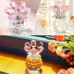 Ornalrist Crystal Pink Rose Bouquet Flower Figurine, Glass Flower Decor | Crystal Rose Gifts for Women, Glass Flower Ornaments, Valentine's Day, Mother's Day, Christmas, Gift-Boxed - Image 4