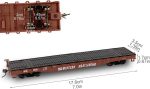 Evemodel C8741U 2pcs HO Scale 1:87 52' Flat Car Flatbed Transporter U.S.Army 52ft Model Train Container Carriage Freight Car - Image 5