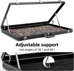 Portable Card Show Display Case 34"x22", Aluminum Trade Show Display Case with Acrylic Side & Handle & Support Rod, Large Lockable Tabletop Showcase for Baseball Sports Graded Cards - Image 3