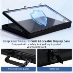 Portable Card Show Display Case 34"x22", Aluminum Trade Show Display Case with Acrylic Side & Handle & Support Rod, Large Lockable Tabletop Showcase for Baseball Sports Graded Cards - Image 4
