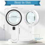 Nazano Magnifying Glass with 12 LED Lights for Senior Reading, 10X | Ultra-clear Handheld Reading Magnifier for Seniors, Macular Degeneration, Close Work, Coins & Pill Bottles - Image 5