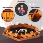 Toidgy 1-6 Players Shut The Box Dice Games, Wooden Board Table Math Game with 16 Dice and Instructions, Classics Close The Box Board Game for Adults Kids, Family Classroom Home or Bar - Image 4
