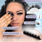 KEYYOU Lash Clusters with Spikes - 200D Volume Wispy Manga Lash Clusters | 12-20mm D Curl DIY Eyelash Extensions,Fairy Eyelash Clusters for Fluffy Anime Look & Professional Salon Finish - Image 8