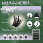 KEYYOU Lash Clusters with Spikes - 200D Volume Wispy Manga Lash Clusters | 12-20mm D Curl DIY Eyelash Extensions,Fairy Eyelash Clusters for Fluffy Anime Look & Professional Salon Finish - Image 9