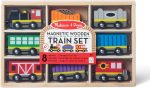 Melissa & Doug Wooden Train Cars, 8-Piece Magnetic Train Set with Toy Storage Tray, Steam Engine, Caboose, Coal & Passenger Cars, Montessori-Inspired Pretend Play Toys for Kids Ages 3+ - Image 5