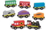 Melissa & Doug Wooden Train Cars, 8-Piece Magnetic Train Set with Toy Storage Tray, Steam Engine, Caboose, Coal & Passenger Cars, Montessori-Inspired Pretend Play Toys for Kids Ages 3+ - Image 12