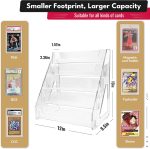 Trading Card Display Stand, Vertical Card Holder, 5-Tier, 1 Pack | Baseball Basketball Sports Graded Card Display Shelf fits PSA BGS SGC Slabs Organizer for Card Show Vendor Booth - Image 4