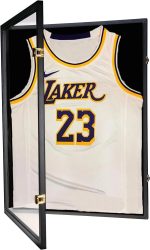 Jersey Wooden Frame Display Case -Shadow Box with 98% UV Protection Acrylic and Hanger for L or XL Baseball Basketball Football Hockey Sport Shirt and Uniform (Black, 1 Pack) - Image 3