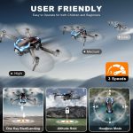 Drone with Camera for Adults, 2K HD FPV Drones with Upgrade Altitude Hold, One-Key Take Off/Landing, Speed Adjustment, Headless Mode, 2 Batteries, Toys Gifts for Teen Boys Girls, Beginner - Image 5