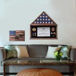 Burial Flag Display Case Wooden Walnut Finish for 5x9.5 Military Flag | Wooden frame,transparent real glass,walnut finish,wall desktop use,for military flag medal certificate display - Image 3