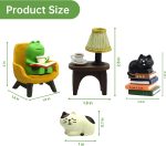 RAQWI Cute Mini Frog and Cat Figurine for Office, Home Decoration Perfect Cute Frog and Cat Gift - Image 3