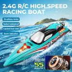 BEZGAR HJ816 18 Inch 55 KPH Big Brushless RC Boat for Adults | 55 KPH Speed & Brushless Motor; 2500mAh Battery; Waterproof Hull; Large RC Boat for Lakes; Green - Image 3