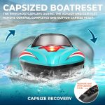 BEZGAR HJ816 18 Inch 55 KPH Big Brushless RC Boat for Adults | 55 KPH Speed & Brushless Motor; 2500mAh Battery; Waterproof Hull; Large RC Boat for Lakes; Green - Image 6
