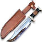 14" Crocodile Dundee Bowie Knife with Sheath-Hunting Knife with Sheath-Mirror Polished Survival Tactical Knife,Cuchillos de caza for Camping, Outdoor, Bushcraft- Knives for Men - Image 3