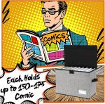 Chuangdi 6 Pcs Comic Book Storage Boxes,Gray | Back to School Collapsible Comic Short Box Case with Lid, 15.8 x 7.9 x 11.4 Inch Book Bin Container Holds 150 Comics - Image 4