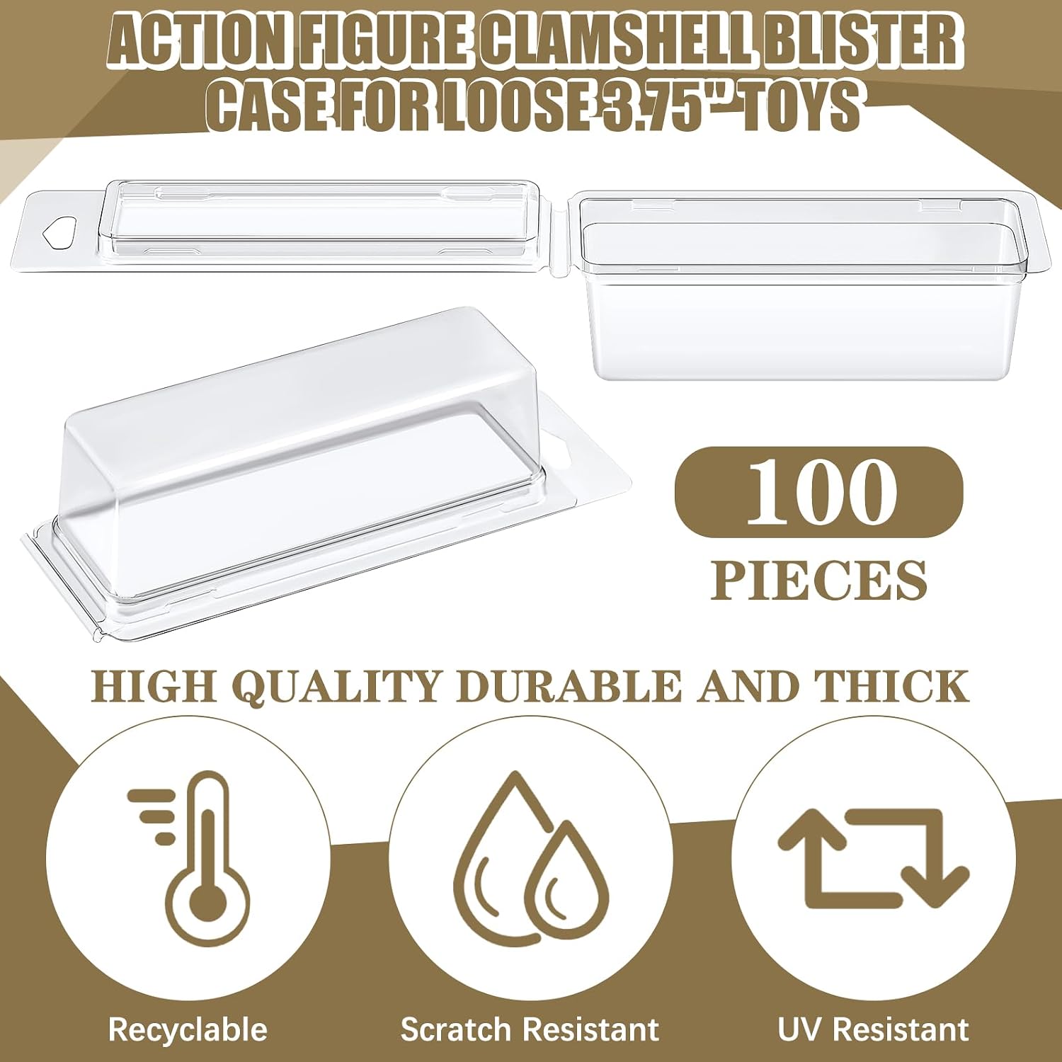 Wesiti Plastic Blister Clamshell Protective Case Action Figure Display Protective Case for Action Figure Pet Protector Prevent Scratches(100 Pcs) - Image 4