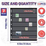 40 Sheets 80 Page Stamp Pages Collector Album Page 9 Hole Standard Stamp Collecting Album Sleeves for Collection Binder(7 Rows) - Image 4
