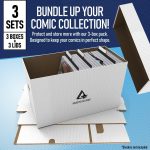 Premium Short Comic Book Storage Box Organizer with Lid | Thick Cardboard Comic Storage Box For Collectibles Fits 150-175 Current/Silver Age, Heavy Duty & Stackable. - Image 4