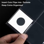 50ct 20-Pocket Coin Pages - Coin Pocket Pages for 2 x 2 Inch Cardboard Coin Holders, 11 Holes for Coin Binder, Coin Collecting Album Protectors, Coin Collection Storage - Image 6