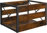 YINMIT Vinyl Record Storage, Large LP Vinyl Record Storage Crate, Metal & Wooden Record Holder, Cube Record Organizer Box, Holds up to 80+ Records - Image 7