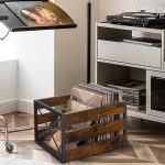 YINMIT Vinyl Record Storage, Large LP Vinyl Record Storage Crate, Metal & Wooden Record Holder, Cube Record Organizer Box, Holds up to 80+ Records - Image 8